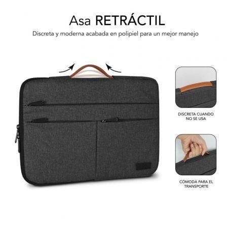 Funda Subblim Air Padding 360 Sleeve para Portátiles hasta 14'/ Gris Oscuro Funda Subblim Air Padding 360 Sleeve para Portátiles hasta 14'/ Gris Oscuro