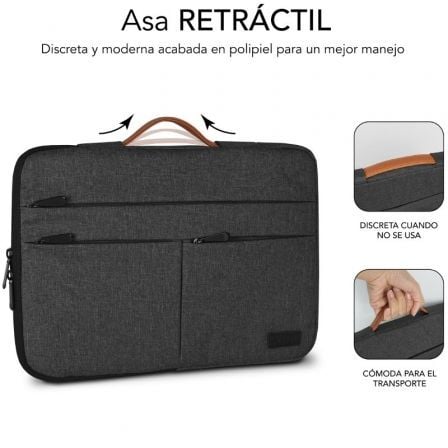 Funda Subblim Air Padding 360 Sleeve para Portátiles hasta 15.6'/ Gris Oscuro Funda Subblim Air Padding 360 Sleeve para Portátiles hasta 15.6'/ Gris Oscuro