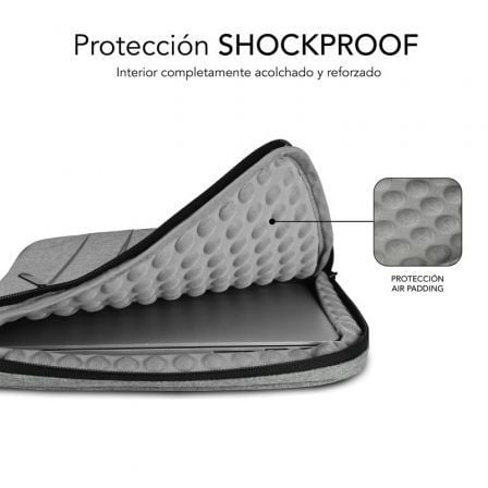 Funda Subblim Air Padding 360 Sleeve para Portátiles hasta 15.6'/ Gris Claro Funda Subblim Air Padding 360 Sleeve para Portátiles hasta 15.6'/ Gris Claro