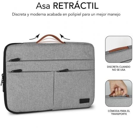 Funda Subblim Air Padding 360 Sleeve para Portátiles hasta 15.6'/ Gris Claro Funda Subblim Air Padding 360 Sleeve para Portátiles hasta 15.6'/ Gris Claro