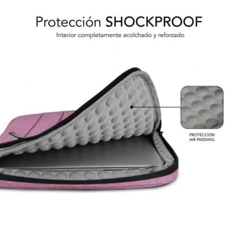 Funda Subblim Air Padding 360 Sleeve para Portátiles hasta 15.6'/ Rosa Funda Subblim Air Padding 360 Sleeve para Portátiles hasta 15.6'/ Rosa
