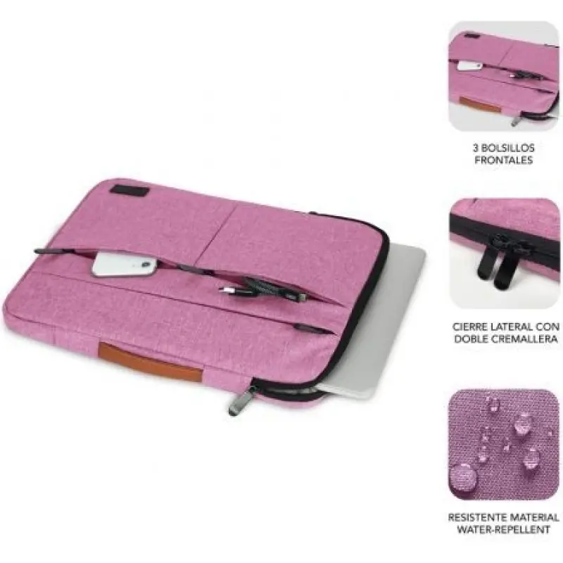 Funda Subblim Air Padding 360 Sleeve para Portátiles hasta 15.6'/ Rosa Funda Subblim Air Padding 360 Sleeve para Portátiles hasta 15.6'/ Rosa