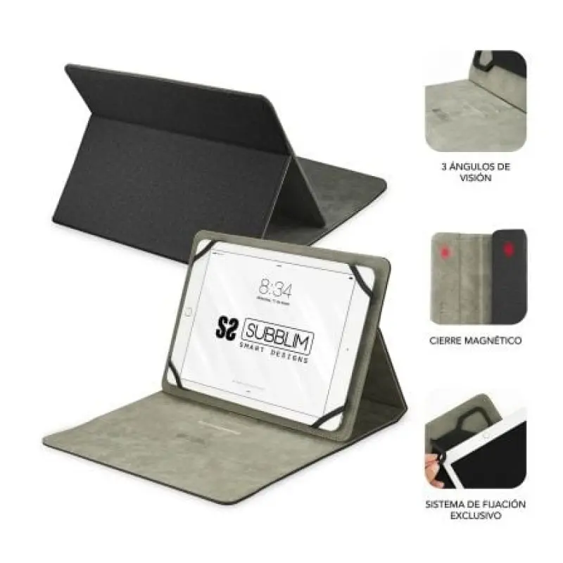 Funda Subblim Clever Stand para Tablets de 9'-10.1'/ Negra Funda Subblim Clever Stand para Tablets de 9'-10.1'/ Negra