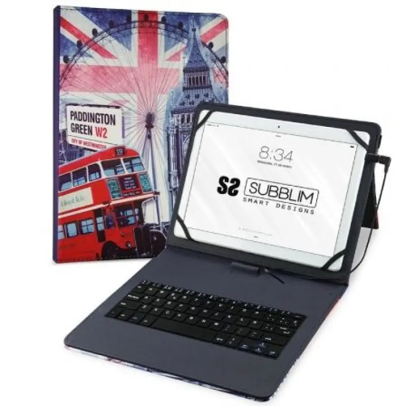 Funda con Teclado Subblim Keytab Pro USB England para Tablets de 10.1'-11' Funda con Teclado Subblim Keytab Pro USB England para Tablets de 10.1'-11'