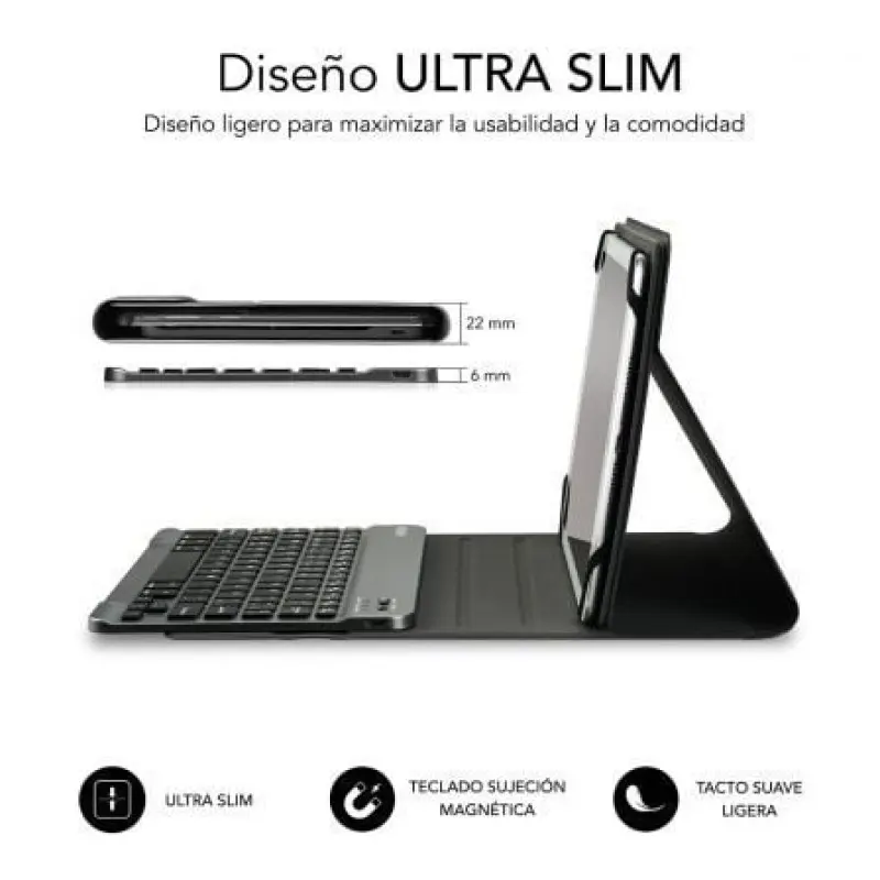Funda con Teclado Subblim Keytab Pro Bluetooth para Tablets de 10.1'-10.8'/ Roja Funda con Teclado Subblim Keytab Pro Bluetooth para Tablets de 10.1'-10.8'/ Roja