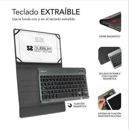 Funda con Teclado Subblim Keytab Pro Bluetooth para Tablets de 10.1'-10.8'/ Roja Funda con Teclado Subblim Keytab Pro Bluetooth para Tablets de 10.1'-10.8'/ Roja