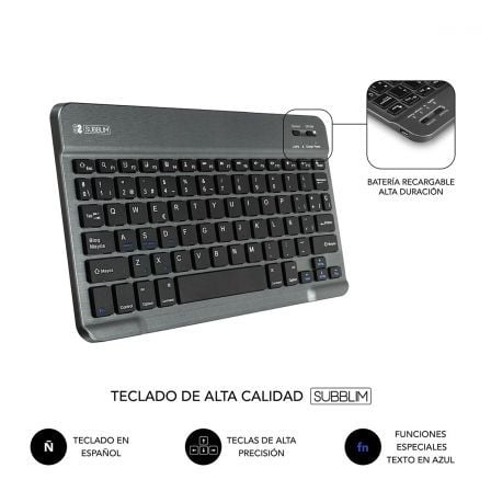 Funda con Teclado Subblim Keytab Pro Bluetooth para Tablets de 10.1'-10.8'/ Roja Funda con Teclado Subblim Keytab Pro Bluetooth para Tablets de 10.1'-10.8'/ Roja