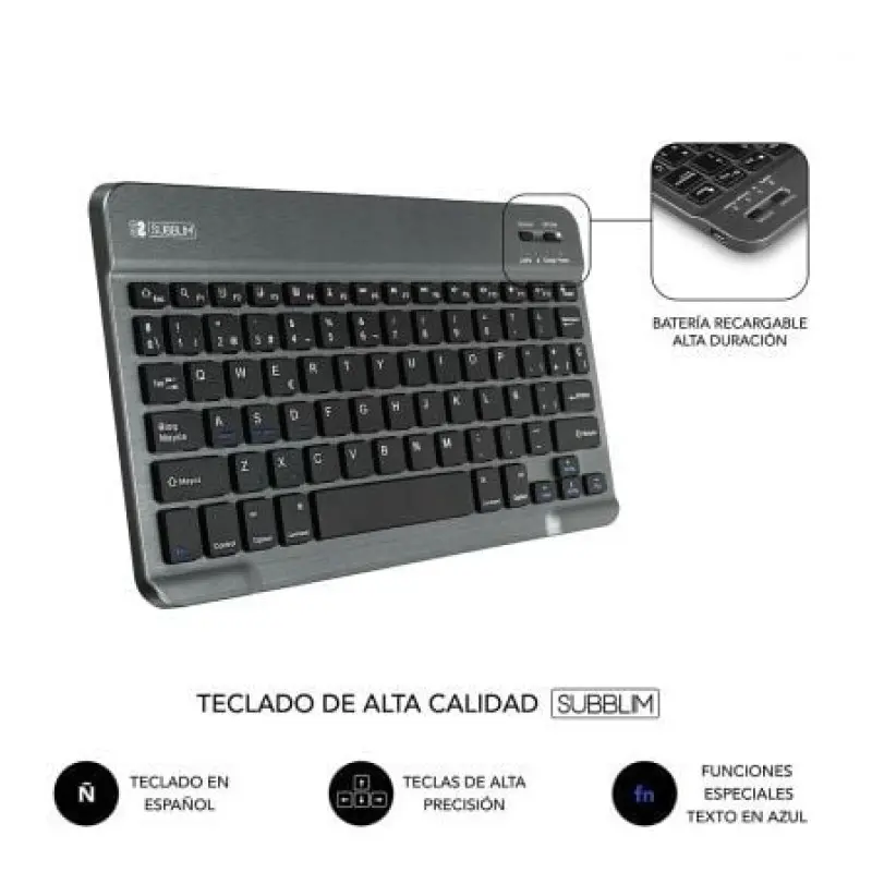 Funda con Teclado Subblim Keytab Pro Bluetooth para Tablets de 10.1'-10.8'/ Roja Funda con Teclado Subblim Keytab Pro Bluetooth para Tablets de 10.1'-10.8'/ Roja