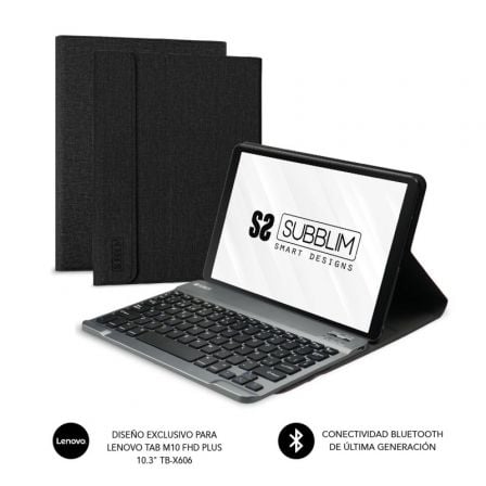 Funda con Teclado Subblim KeyTab Pro BT para Tablet Lenovo Tab M10 FHD Plus de 10.3'/ Negra Funda con Teclado Subblim KeyTab Pro BT para Tablet Lenovo Tab M10 FHD Plus de 10.3'/ Negra