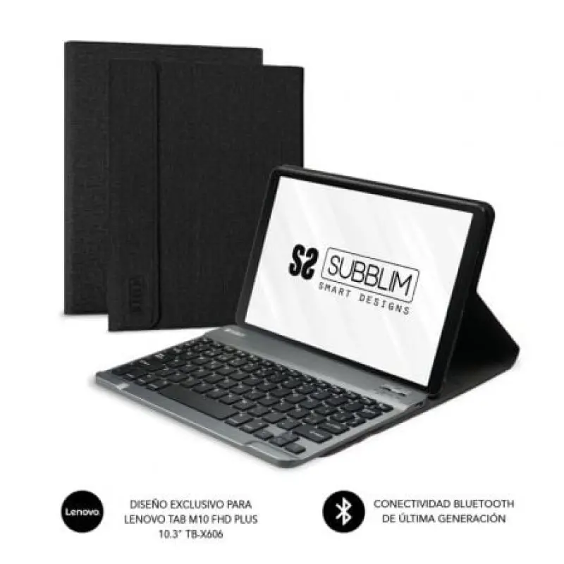 Funda con Teclado Subblim KeyTab Pro BT para Tablet Lenovo Tab M10 FHD Plus de 10.3'/ Negra Funda con Teclado Subblim KeyTab Pro BT para Tablet Lenovo Tab M10 FHD Plus de 10.3'/ Negra