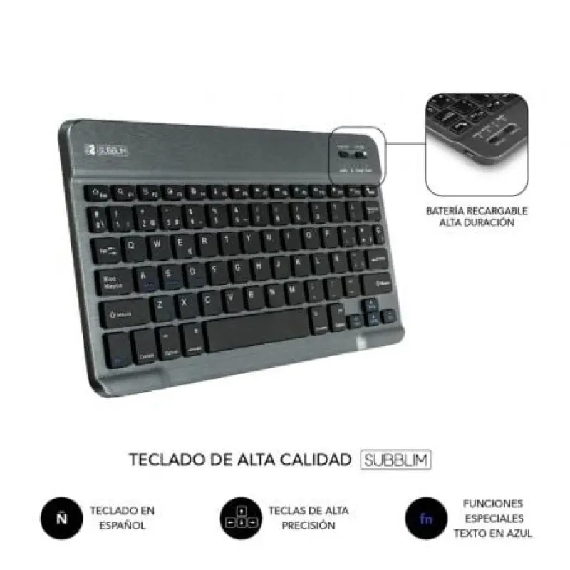 Funda con Teclado Subblim KeyTab Pro BT para Tablet Lenovo Tab M10 FHD Plus de 10.3'/ Negra Funda con Teclado Subblim KeyTab Pro BT para Tablet Lenovo Tab M10 FHD Plus de 10.3'/ Negra