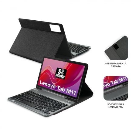 Funda con Teclado Subblim Keytab Pro Bluetooth para Lenovo Tab M11 de 11'/ Negra Funda con Teclado Subblim Keytab Pro Bluetooth para Lenovo Tab M11 de 11'/ Negra