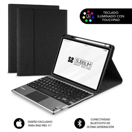 Funda con Teclado Subblim Keytab Pro Bluetooth Touchpad para Tablets Apple iPad Pro de 11' 2020/ Negra Funda con Teclado Subblim Keytab Pro Bluetooth Touchpad para Tablets Apple iPad Pro de 11' 2020/ Negra