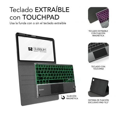 Funda con Teclado Subblim Keytab Pro Bluetooth Touchpad para Tablets Apple iPad Pro de 11' 2020/ Negra Funda con Teclado Subblim Keytab Pro Bluetooth Touchpad para Tablets Apple iPad Pro de 11' 2020/ Negra