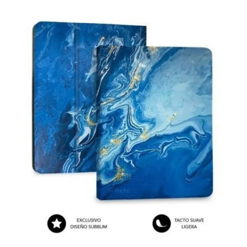 Funda con Teclado Subblim Keytab Pro Bluetooth para Tablets de 9'-11'/ Marmol Azul Funda con Teclado Subblim Keytab Pro Bluetooth para Tablets de 9'-11'/ Marmol Azul