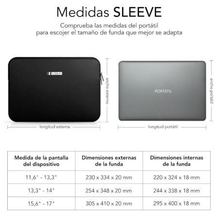 Funda Subblim Business Laptop Sleeve Neoprene para Portátiles 13.3'-14'/ Negra Funda Subblim Business Laptop Sleeve Neoprene para Portátiles 13.3'-14'/ Negra
