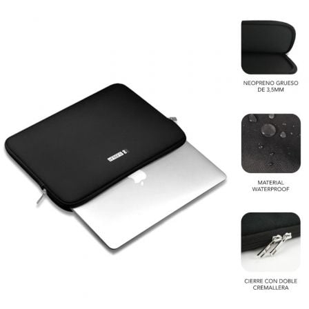 Funda Subblim Business Laptop Sleeve Neoprene para Portátiles 13.3'-14'/ Negra Funda Subblim Business Laptop Sleeve Neoprene para Portátiles 13.3'-14'/ Negra