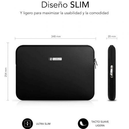 Funda Subblim Business Laptop Sleeve Neoprene para Portátiles 13.3'-14'/ Negra Funda Subblim Business Laptop Sleeve Neoprene para Portátiles 13.3'-14'/ Negra