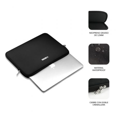 Funda Subblim Business Laptop Sleeve Neoprene V2 para Portátiles hasta 15.6'/ Negra Funda Subblim Business Laptop Sleeve Neoprene V2 para Portátiles hasta 15.6'/ Negra