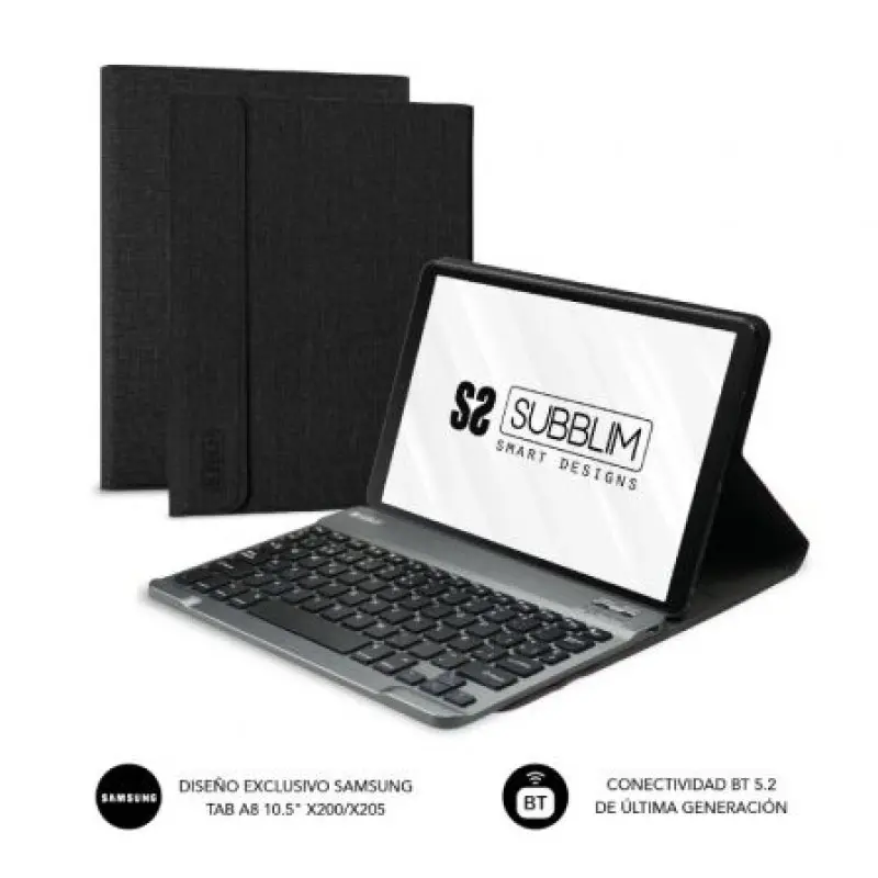 Funda con Teclado Subblim KeyTab Pro BT para Tablets Samsung Galaxy A8 X200/205/ Negra Funda con Teclado Subblim KeyTab Pro BT para Tablets Samsung Galaxy A8 X200/205/ Negra