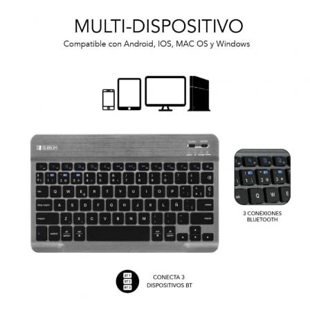 Funda con Teclado Subblim KeyTab Pro BT para Tablets Samsung Galaxy A8 X200/205/ Negra Funda con Teclado Subblim KeyTab Pro BT para Tablets Samsung Galaxy A8 X200/205/ Negra
