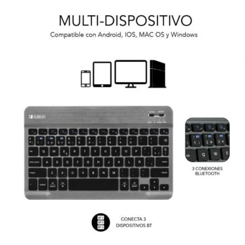 Funda con Teclado Subblim KeyTab Pro BT para Tablets Samsung Galaxy A8 X200/205/ Negra Funda con Teclado Subblim KeyTab Pro BT para Tablets Samsung Galaxy A8 X200/205/ Negra