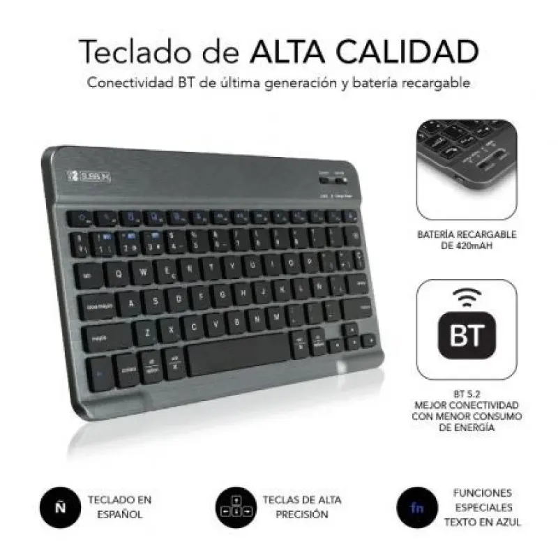 Funda con Teclado Subblim KeyTab Pro BT para Tablets Samsung Galaxy A8 X200/205/ Negra Funda con Teclado Subblim KeyTab Pro BT para Tablets Samsung Galaxy A8 X200/205/ Negra