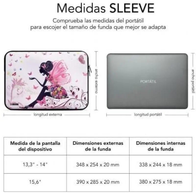 Funda Subblim Trendy Sleeve Neo Hada para Portátiles hasta 15.6' Funda Subblim Trendy Sleeve Neo Hada para Portátiles hasta 15.6'