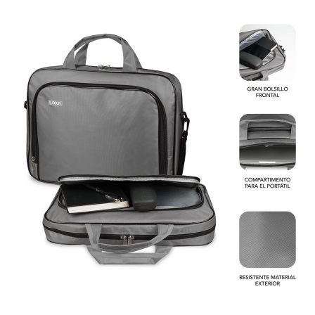 Maletín Subblim Oxford para Portátiles hasta 14'/ Gris Maletín Subblim Oxford para Portátiles hasta 14'/ Gris