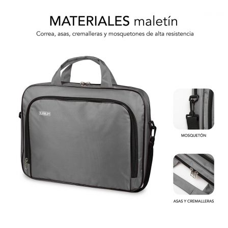 Maletín Subblim Oxford para Portátiles hasta 14'/ Gris Maletín Subblim Oxford para Portátiles hasta 14'/ Gris