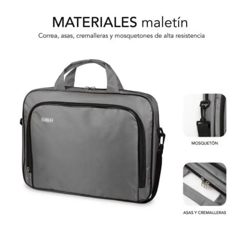 Maletín Subblim Oxford para Portátiles hasta 16'/ Gris Maletín Subblim Oxford para Portátiles hasta 16'/ Gris