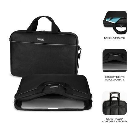 Maletín + Ratón Subblim Select Pack para Portátiles hasta 15.6'/ Cinta para Trolley/ Negro Maletín + Ratón Subblim Select Pack para Portátiles hasta 15.6'/ Cinta para Trolley/ Negro