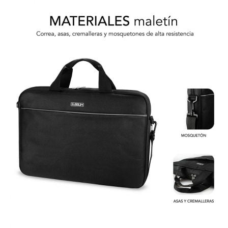 Maletín + Ratón Subblim Select Pack para Portátiles hasta 15.6'/ Cinta para Trolley/ Negro Maletín + Ratón Subblim Select Pack para Portátiles hasta 15.6'/ Cinta para Trolley/ Negro