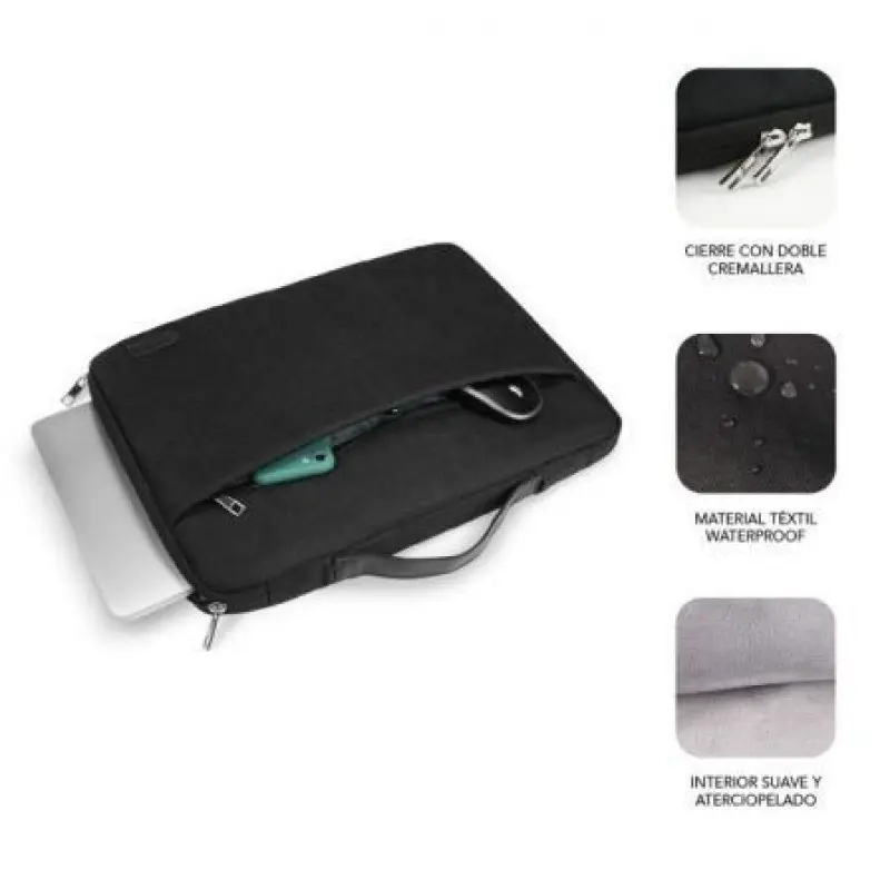 Maletín Subblim Elegant Laptop Sleeve para Portátiles hasta 15.6'/ Negro Maletín Subblim Elegant Laptop Sleeve para Portátiles hasta 15.6'/ Negro