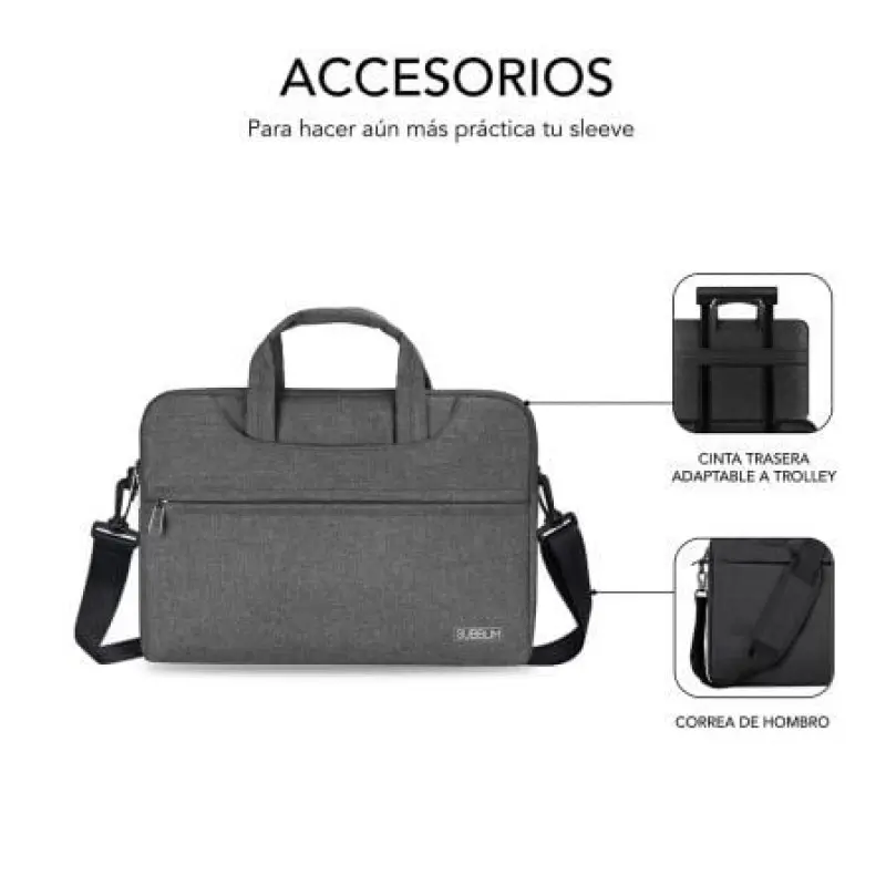 Maletín Subblim Business Laptop Sleeve para Portátiles hasta 15.6'/ Cinta para Trolley/ Gris Maletín Subblim Business Laptop Sleeve para Portátiles hasta 15.6'/ Cinta para Trolley/ Gris