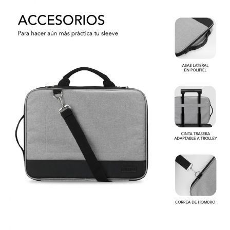 Maletín Subblim Advance Laptop Sleeve para Portátiles hasta 15.6'/ Gris Maletín Subblim Advance Laptop Sleeve para Portátiles hasta 15.6'/ Gris