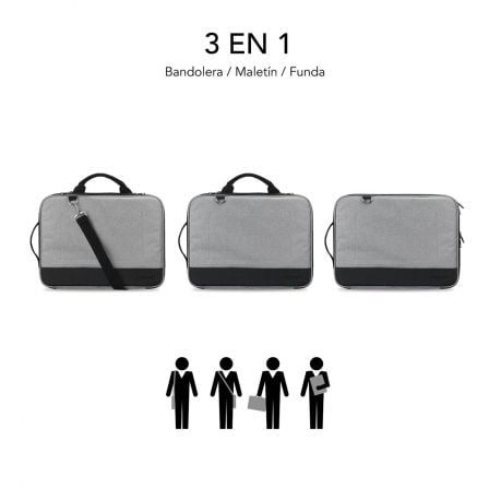 Maletín Subblim Advance Laptop Sleeve para Portátiles hasta 15.6'/ Gris Maletín Subblim Advance Laptop Sleeve para Portátiles hasta 15.6'/ Gris