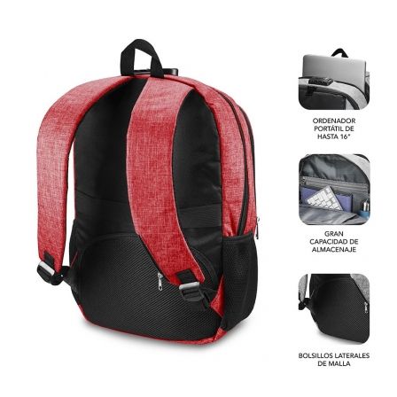 Mochila Subblim Urban Lock para Portátiles hasta 16'/ Puerto USB/ Antirrobo/ Roja Mochila Subblim Urban Lock para Portátiles hasta 16'/ Puerto USB/ Antirrobo/ Roja