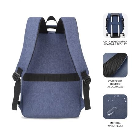 Mochila Subblim City Backpack para Portátiles hasta 15.6'/ Puerto USB/ Azul Mochila Subblim City Backpack para Portátiles hasta 15.6'/ Puerto USB/ Azul