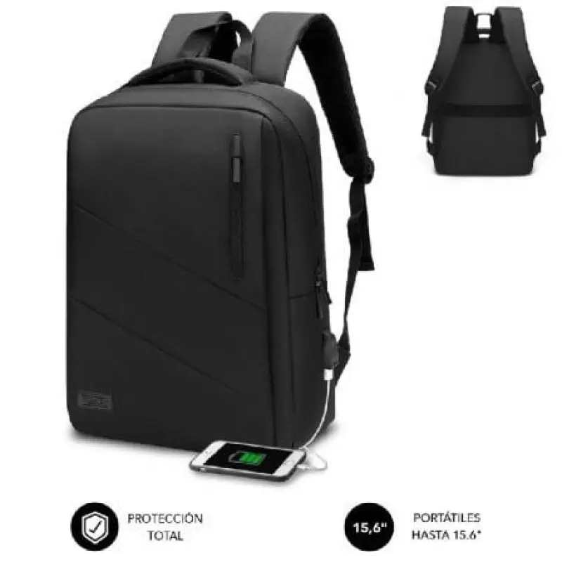 Mochila Subblim City Backpack para Portátiles hasta 15.6'/ Puerto USB/ Negra Mochila Subblim City Backpack para Portátiles hasta 15.6'/ Puerto USB/ Negra