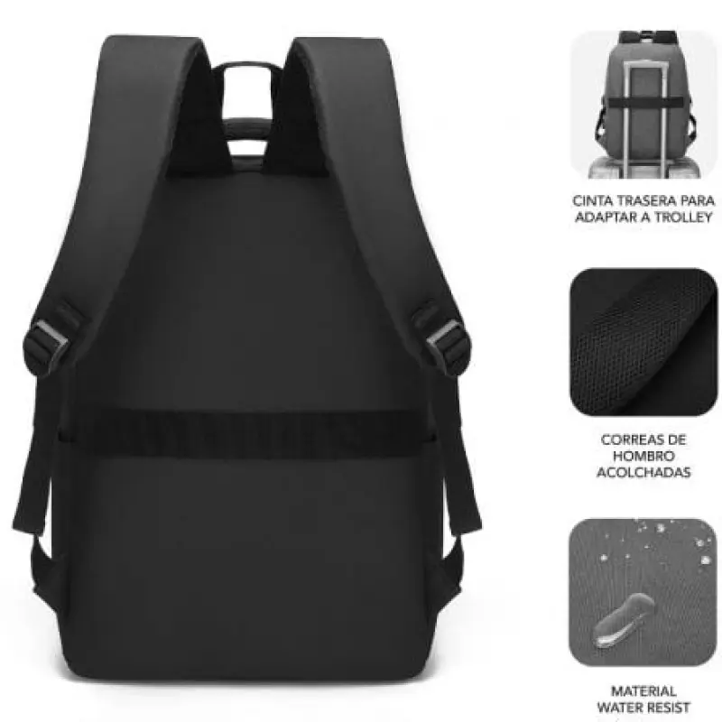 Mochila Subblim City Backpack para Portátiles hasta 15.6'/ Puerto USB/ Negra Mochila Subblim City Backpack para Portátiles hasta 15.6'/ Puerto USB/ Negra