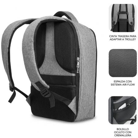 Mochila Subblim Secure V2 AP para Portátiles hasta 15.6'/ Puerto USB/ Antirrobo/ Gris Mochila Subblim Secure V2 AP para Portátiles hasta 15.6'/ Puerto USB/ Antirrobo/ Gris