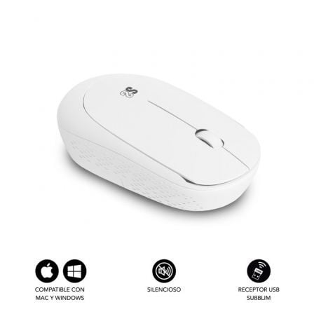 Ratón Inalámbrico Subblim Business Plus Silencioso/ Hasta 1200 DPI/ Blanco Ratón Inalámbrico Subblim Business Plus Silencioso/ Hasta 1200 DPI/ Blanco
