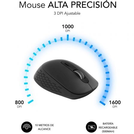 Ratón Ergonómico Inalámbrico por Bluetooth/ 2.4GHz Subblim Curve Ergo Dual Battery/ Batería recargable/ Hasta 1600 DPI/ Negro Ratón Ergonómico Inalámbrico por Bluetooth/ 2.4GHz Subblim Curve Ergo Dual Battery/ Batería recargable/ Hasta 1600 DPI/ Negro
