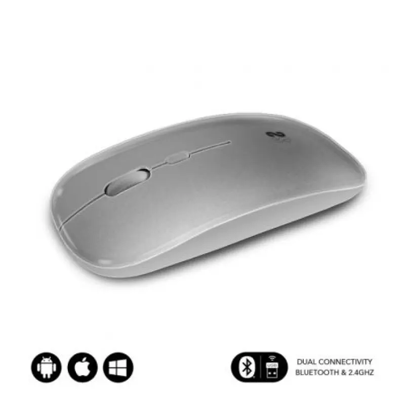 Ratón Inalámbrico por Bluetooth Subblim Dual Flat/ Batería recargable/ Hasta 1600 DPI/ Plata Ratón Inalámbrico por Bluetooth Subblim Dual Flat/ Batería recargable/ Hasta 1600 DPI/ Plata