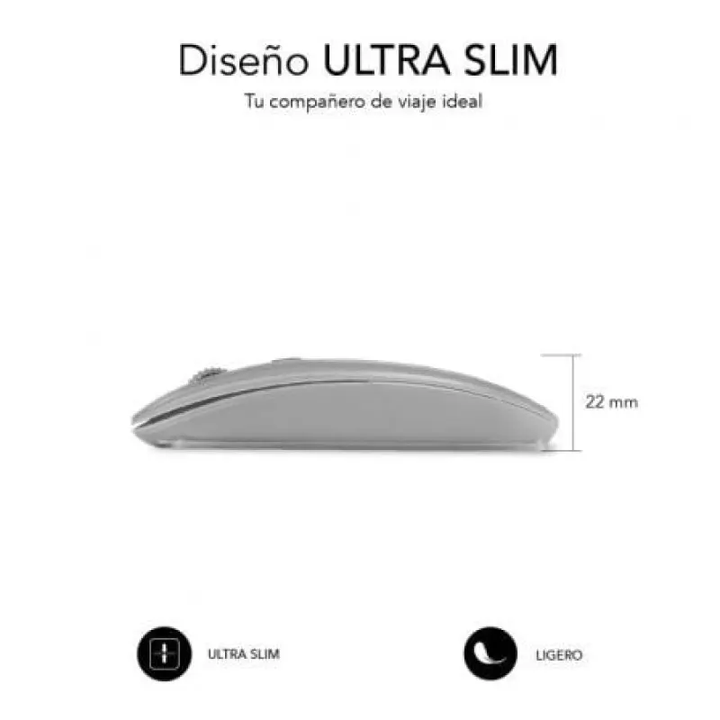 Ratón Inalámbrico por Bluetooth Subblim Dual Flat/ Batería recargable/ Hasta 1600 DPI/ Plata Ratón Inalámbrico por Bluetooth Subblim Dual Flat/ Batería recargable/ Hasta 1600 DPI/ Plata