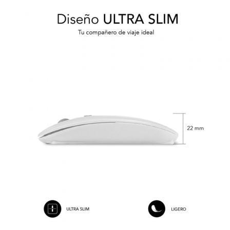 Ratón Inalámbrico por Bluetooth Subblim Dual Flat/ Batería recargable/ Hasta 1600 DPI/ Blanco Ratón Inalámbrico por Bluetooth Subblim Dual Flat/ Batería recargable/ Hasta 1600 DPI/ Blanco