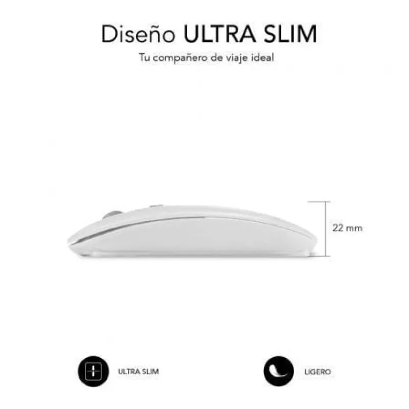 Ratón Inalámbrico por Bluetooth Subblim Dual Flat/ Batería recargable/ Hasta 1600 DPI/ Blanco Ratón Inalámbrico por Bluetooth Subblim Dual Flat/ Batería recargable/ Hasta 1600 DPI/ Blanco
