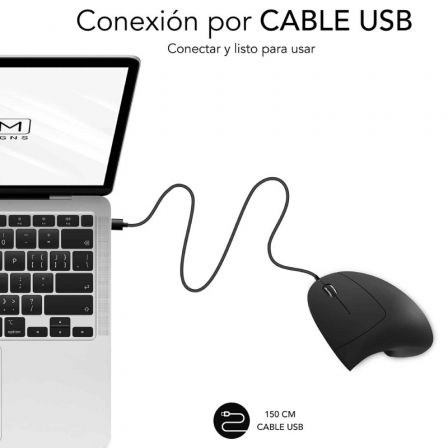 Ratón Ergonómico Subblim Glide Vertical Ergo Wired/ Hasta 1600 DPI/ Negro Ratón Ergonómico Subblim Glide Vertical Ergo Wired/ Hasta 1600 DPI/ Negro