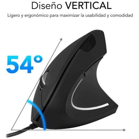 Ratón Ergonómico Subblim Glide Vertical Ergo Wired/ Hasta 1600 DPI/ Negro Ratón Ergonómico Subblim Glide Vertical Ergo Wired/ Hasta 1600 DPI/ Negro